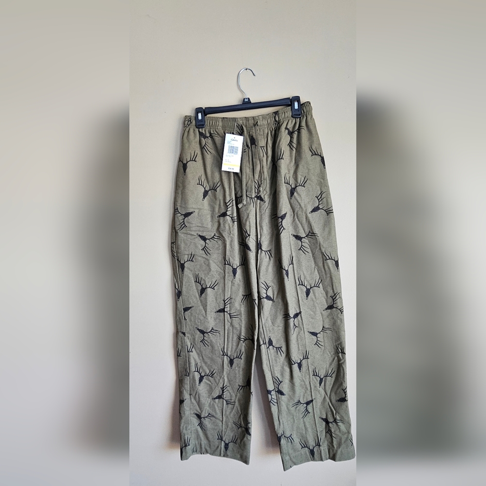 Cabela's Tan Sweatpants with Black Deer Print
